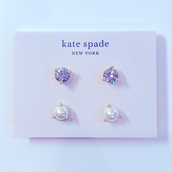❌SOLD OUT❌  KATE SPADE Earring Set - Pearl and Diamond (Brand New, Never Worn) - Picture 4 of 9